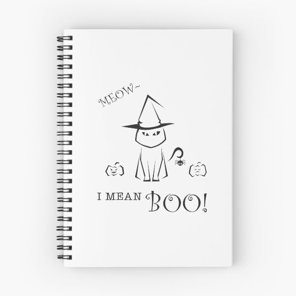 Item preview, Meow I mean boo Funny Halloween Cat Cartoon black art designed and sold by Panya-Design.