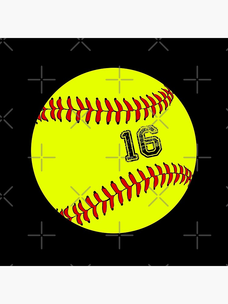"Softball ball number 16, sixteen " Poster for Sale by TheCultStuff