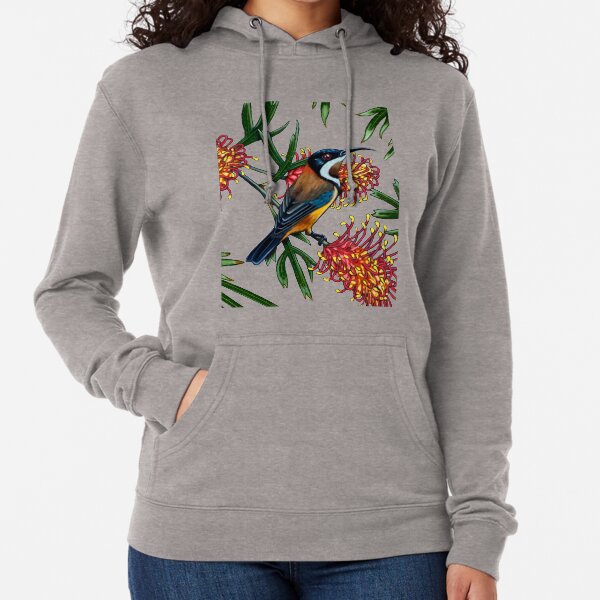 Eastern Spinebill in Grevillea #2 by Australian artist Laural Retz Lightweight Hoodie