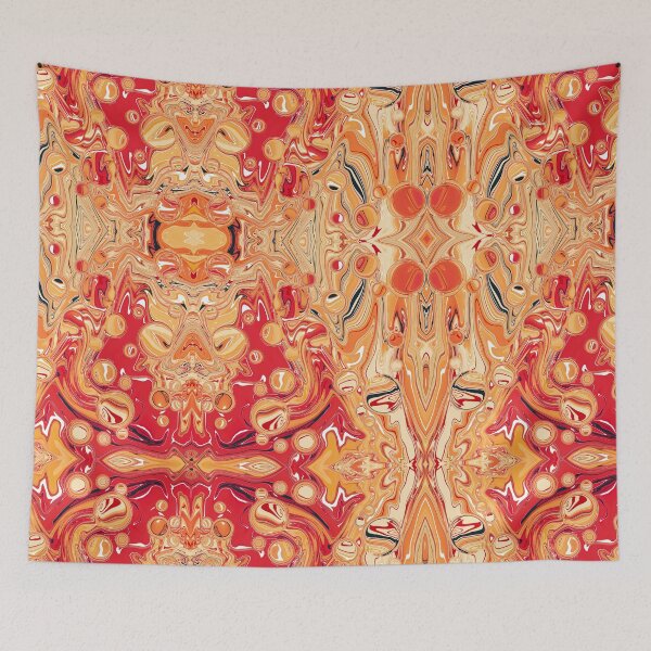 Item preview, Rorschach orange soda | liquid pour | marble art designed and sold by Amanda Ozga.