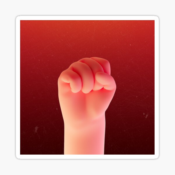 Hand Fist RED Sticker