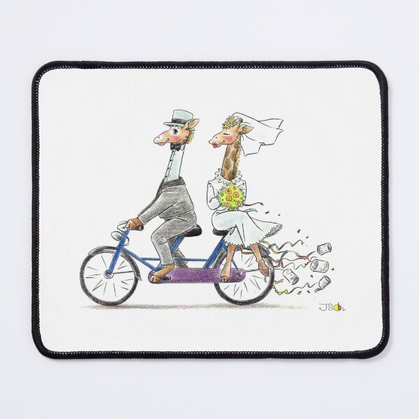 Item preview, Wedding giraffes on bicycle designed and sold by CuteCartoon.