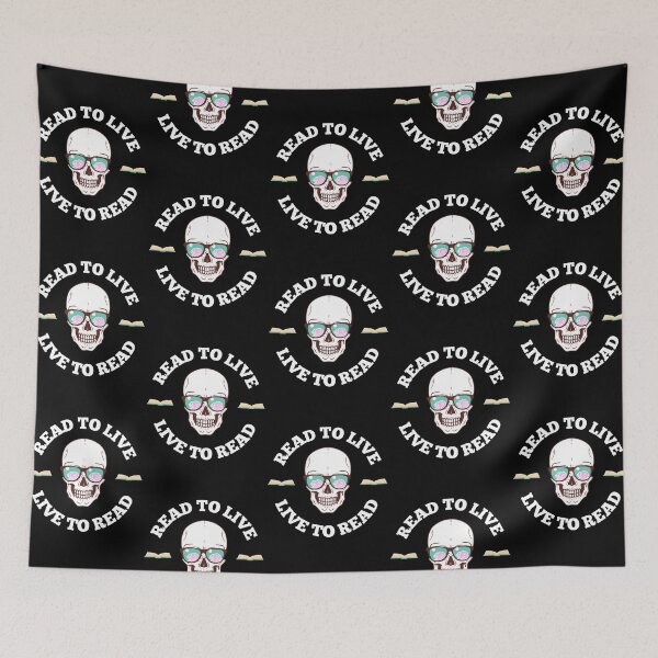 Item preview, Live to read, read to live cool Bookish skull  designed and sold by Rislam.