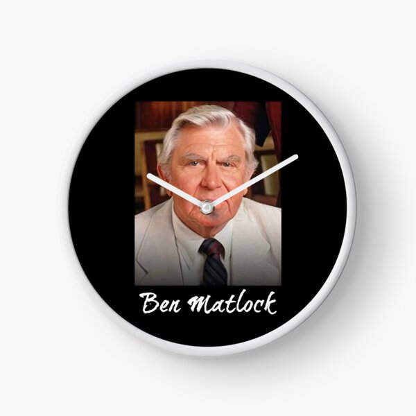 Ben Matlock Funny Tv Lawyer Drama White Retro Vintage 80'S Sitcom Matlock Clock