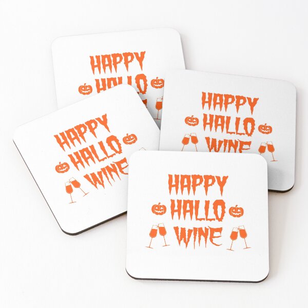 Item preview, Happy Hallo Wine- funny drinking tee- Halloween glass wine designed and sold by Smartshirts1.