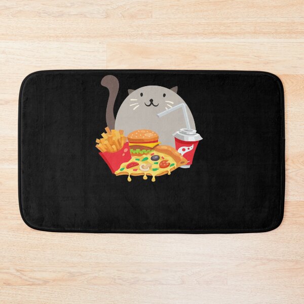 Item preview, Fast Food Cat with pizza and burger designed and sold by fatshirt.