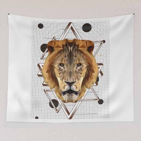 Item preview, Lion colorful low poly design - Low poly arts, geometric designs, graphic constructions and animal representation designed and sold by AdvanceDesign.