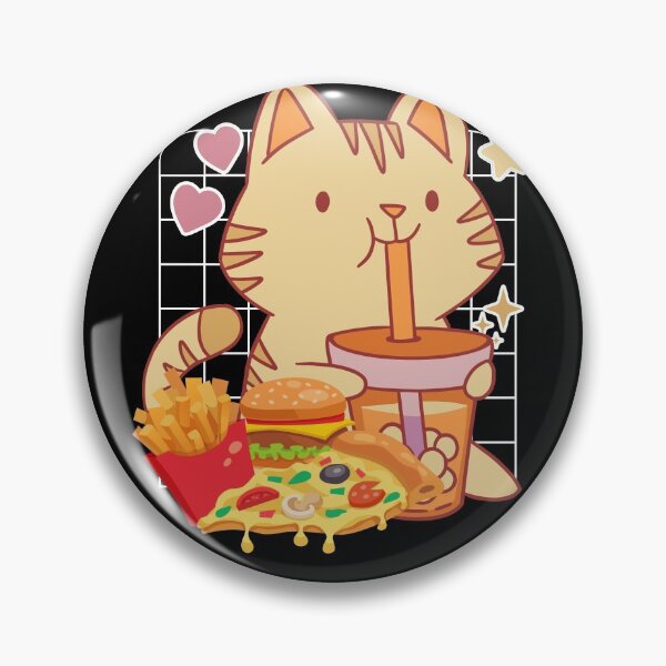 Item preview, Fast Food Cat with pizza and burger designed and sold by fatshirt.