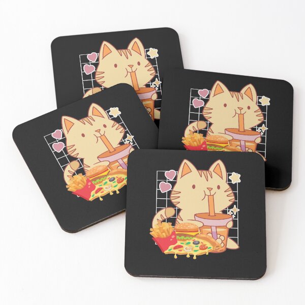 Item preview, Fast Food Cat with pizza and burger designed and sold by fatshirt.