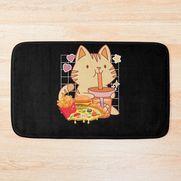 Item preview, Fast Food Cat with pizza and burger designed and sold by fatshirt.