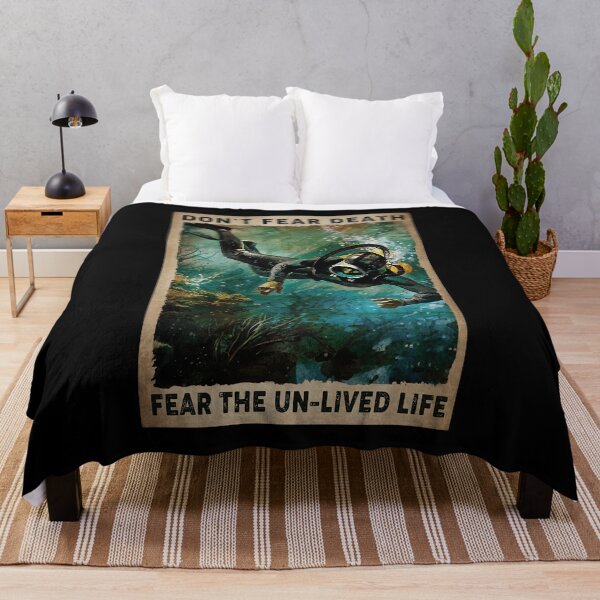 Item preview, Don't Fear Death Fear The Un-Lived Life - Men Scuba Diving Poster Gift designed and sold by WoleArt.