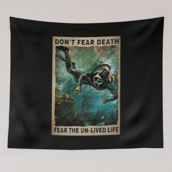Item preview, Don't Fear Death Fear The Un-Lived Life - Men Scuba Diving Poster Gift designed and sold by WoleArt.