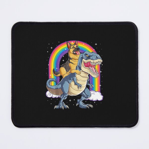 Item preview, German Shepherd Riding Dinosaur T rex Gift Boys Kids Rainbow designed and sold by Lucius41244.