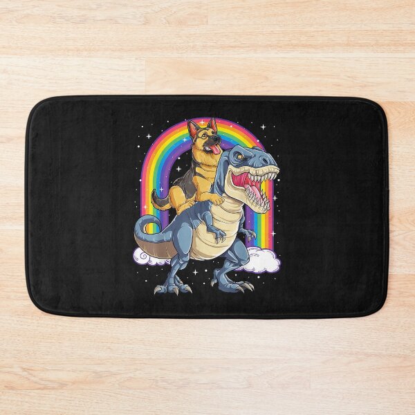 Item preview, German Shepherd Riding Dinosaur T rex Gift Boys Kids Rainbow designed and sold by Lucius41244.