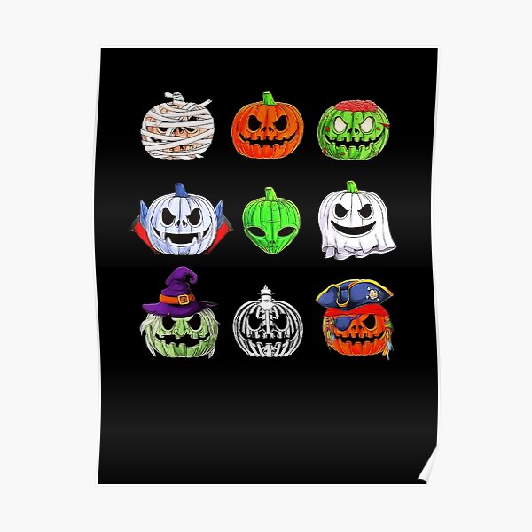 "Scary Halloween Costume 2021 Halloween Pumpkin Characters" Poster for