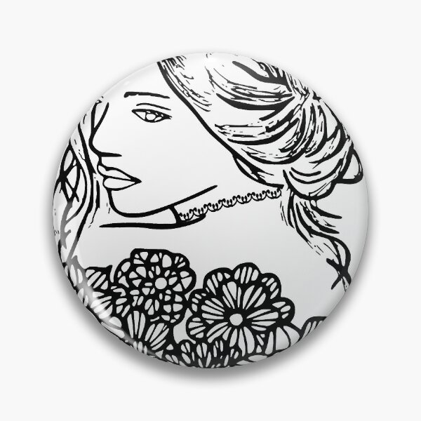 Aperçu de l'œuvre Graphique vectoriel noir et blanc de jolie femme T-shirt classique créée et vendue par alysapredovicid.