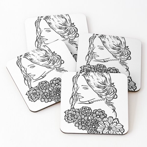 Item preview, Graphique vectoriel noir et blanc de jolie femme T-shirt classique designed and sold by alysapredovicid.
