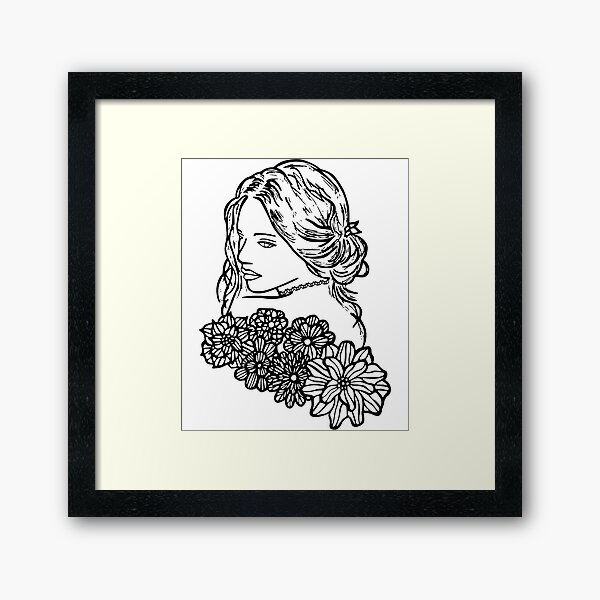 Item preview, Graphique vectoriel noir et blanc de jolie femme T-shirt classique designed and sold by alysapredovicid.