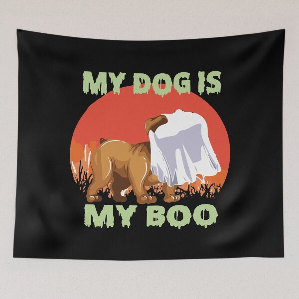 Aperçu de l'œuvre Retro My Dog Is My Boo - Dog Lover - Funny Halloween Gift - Halloween Day créée et vendue par AstroShop1.