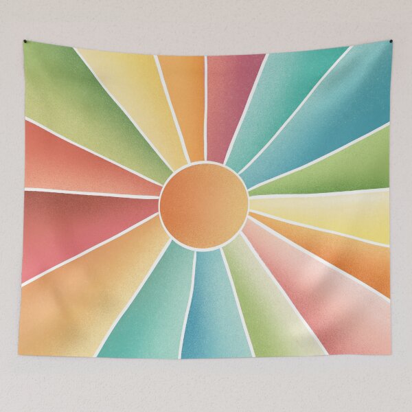 Item preview, Sun Mid Century Modern, Colourful Abstract Rays designed and sold by bubblyshades.