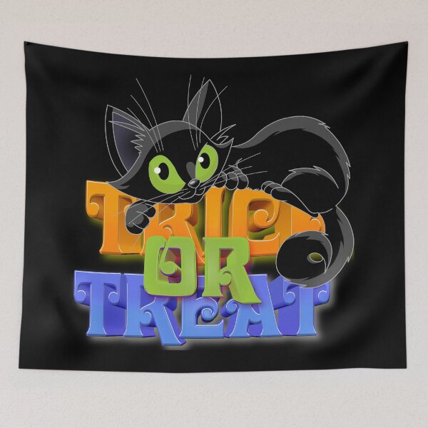 Item preview, Trick or Treat Halloween Black Cat designed and sold by lucidfrog.