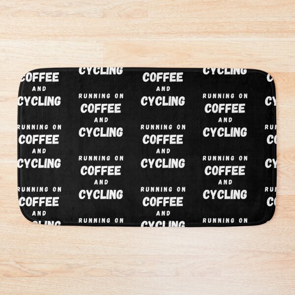 Item preview, Running On Coffee And Cycling Funny Saying In Black designed and sold by LuckyKermit.
