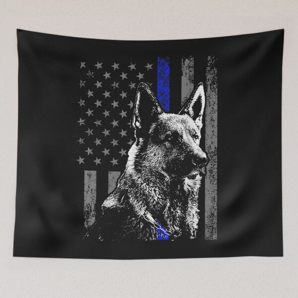 Item preview, Thin Blue Line Flag K-9 German Shepherd Police Dog Gift Men designed and sold by Lucius41244.