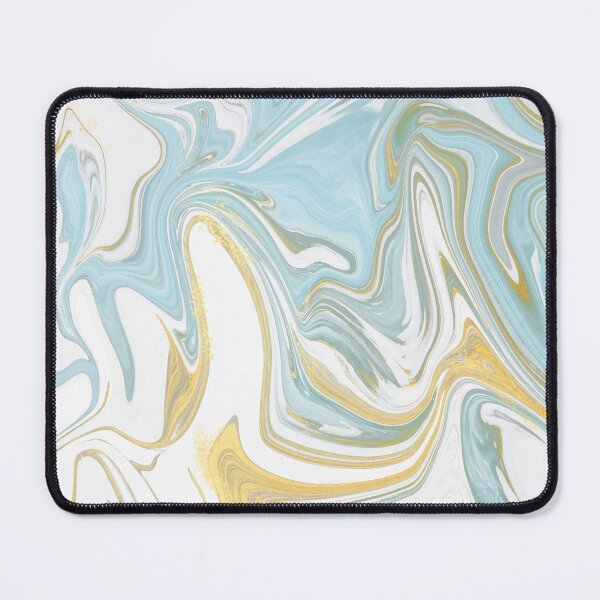 Item preview, Milky Marble Swirls of White Baby Blue and Gold Glitter Abstract Pattern designed and sold by Alicia Chee.