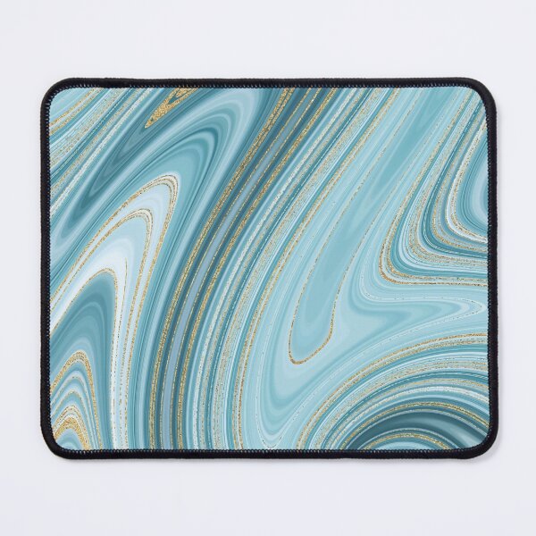Item preview, Agate Marble Swirls of White Turquoise and Gold Glitter Abstract Pattern designed and sold by Alicia Chee.