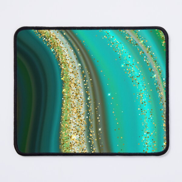 Item preview, River Flow Marble Swirls of Turquoise Teal and Gold Glitter Abstract Pattern designed and sold by Alicia Chee.