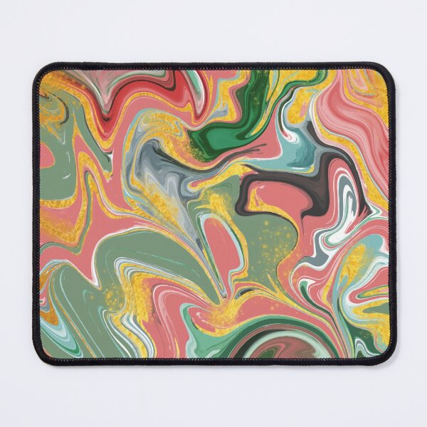 Item preview, Marble Swirls of Green Red Pink and Yellow Abstract Pattern designed and sold by Alicia Chee.