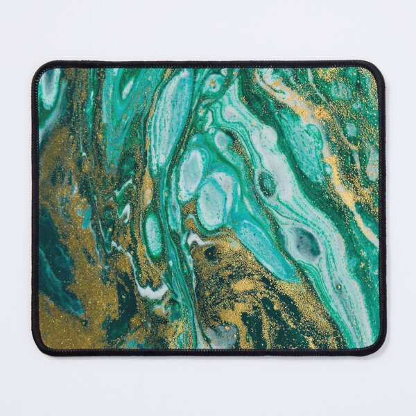 Item preview, Murky Marble Swirls of Turquoise Teal and Gold Glitter Abstract Pattern designed and sold by Alicia Chee.
