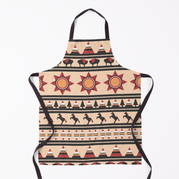 Item preview, Native Indian style pattern with buffaloes and horses designed and sold by SooperYela.