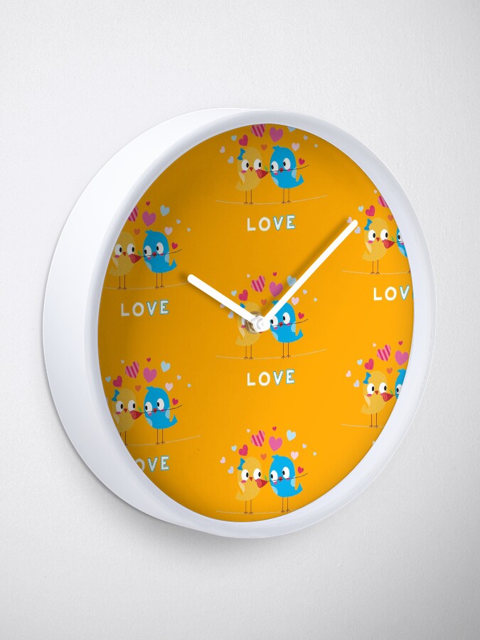 Thumbnail 1 of 4, Clock, Love - Two Birds - Best gift for KIDS - Kids Birthday gift idea designed and sold by sinhalaGreeting.