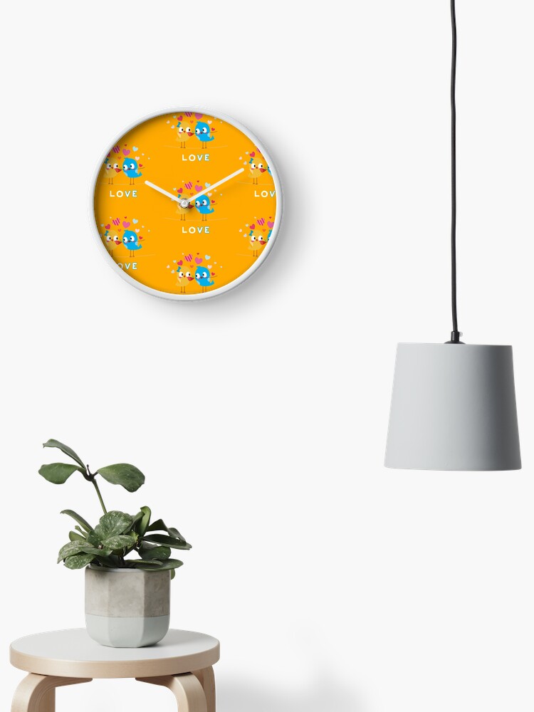 Thumbnail 2 of 4, Clock, Love - Two Birds - Best gift for KIDS - Kids Birthday gift idea designed and sold by sinhalaGreeting.