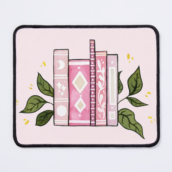 Item preview, Pink book spines with leaves designed and sold by Ellen Wilberg.