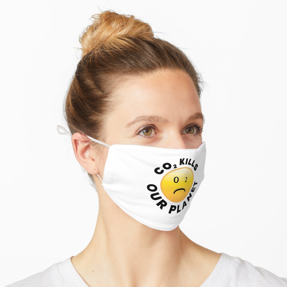 CO2 Kills our Planet (black) - Smiley, Xelen.net Maske
