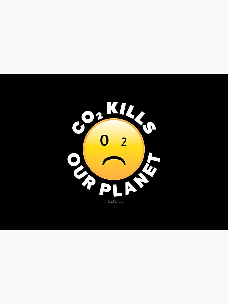 CO2 Kills our Planet (white) - Smiley, Xelen.net von HelenElisabeth