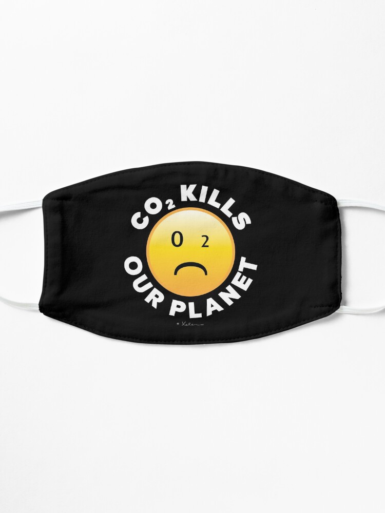 Alternative Ansicht von CO2 Kills our Planet (white) - Smiley, Xelen.net Maske