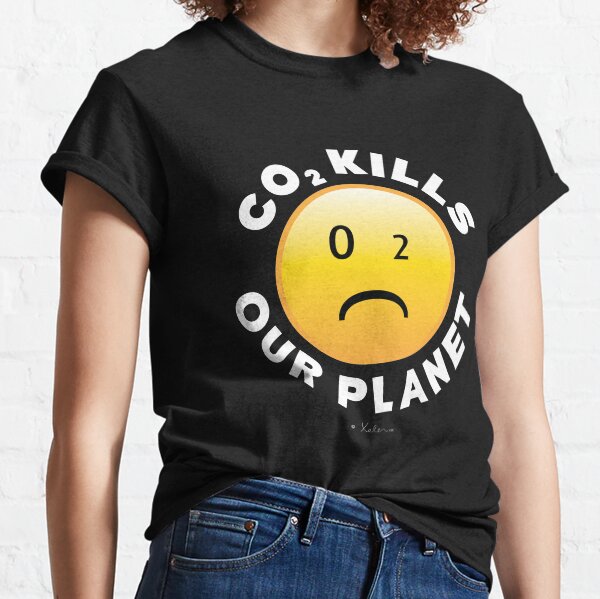 CO2 Kills our Planet (white) - Smiley, Xelen.net Classic T-Shirt