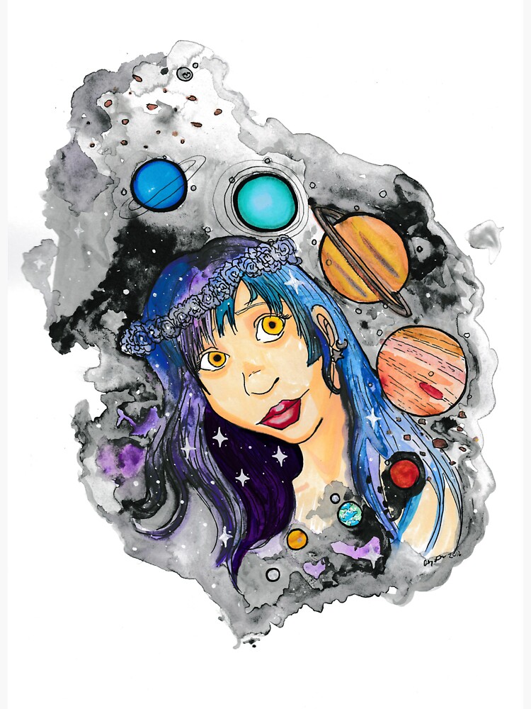 "Solar System Girl" Sticker for Sale by cynfulcrafts | Redbubble