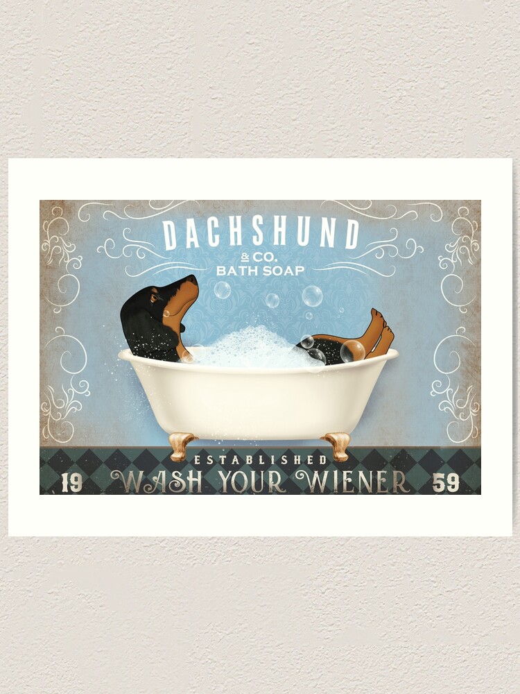 Dachshund bathroom wall outlet art