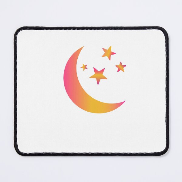 Item preview, Pink orange crescent moon and stars designed and sold by Yasmine khalifa.