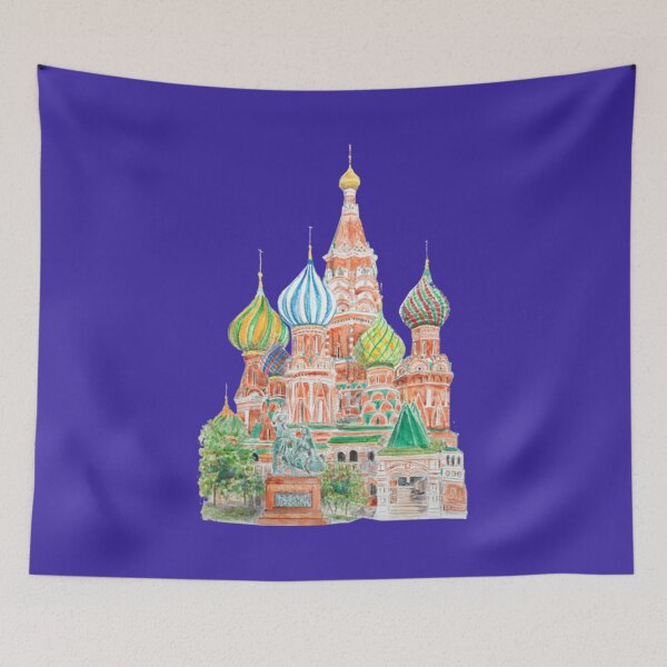 Item preview, Moscow Saint Basils Cathedral Painting T-ShirtMoscow Saint Basil's Cathedral watercolor on background  designed and sold by shopphamokde.