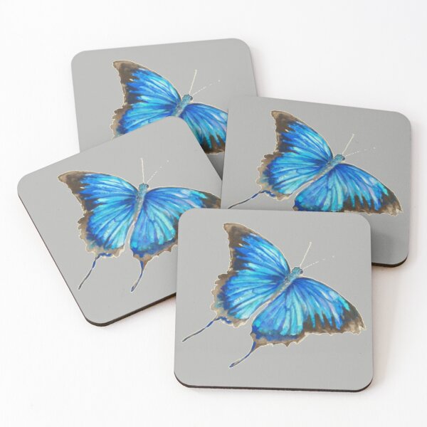 Item preview, Beautiful Sapphire Blue Ulysses Butterfly Transparent Background  designed and sold by Liz HL Art Shop.