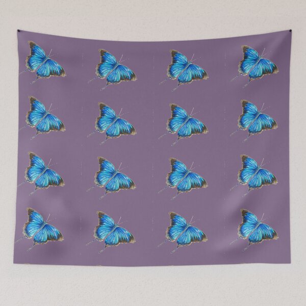 Item preview, Beautiful Sapphire Blue Ulysses Butterfly Transparent Background  designed and sold by Liz HL Art Shop.