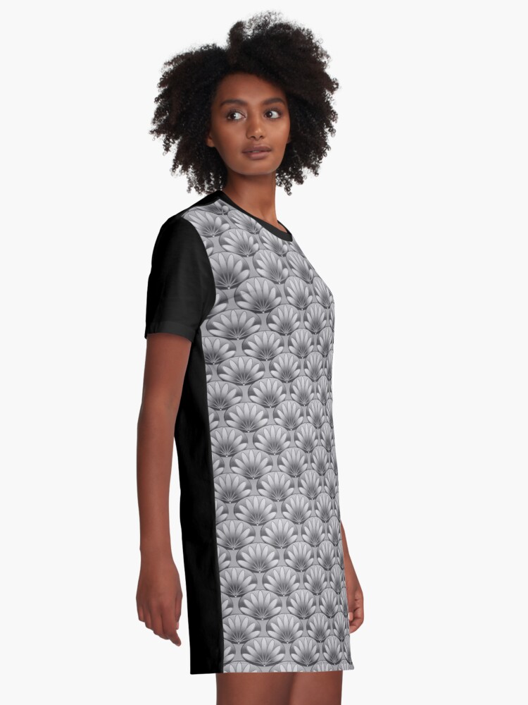 Alternate view of Fan Floral Pattern Graphic T-Shirt Dress