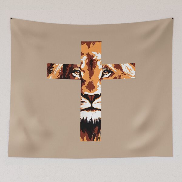 Item preview, Chirstian Cross Lion Judah Jesus God Faith designed and sold by blockerbab.