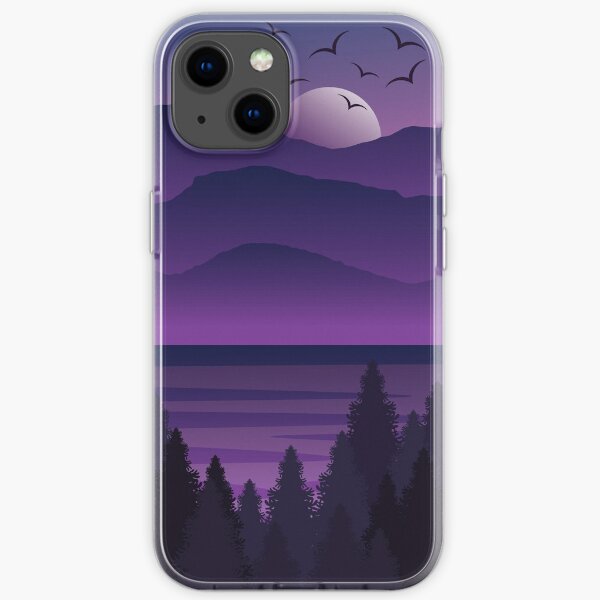 Сute mountain misty landscape, palms, pines. iPhone and Samsung Galaxy case cover iPhone Soft Case