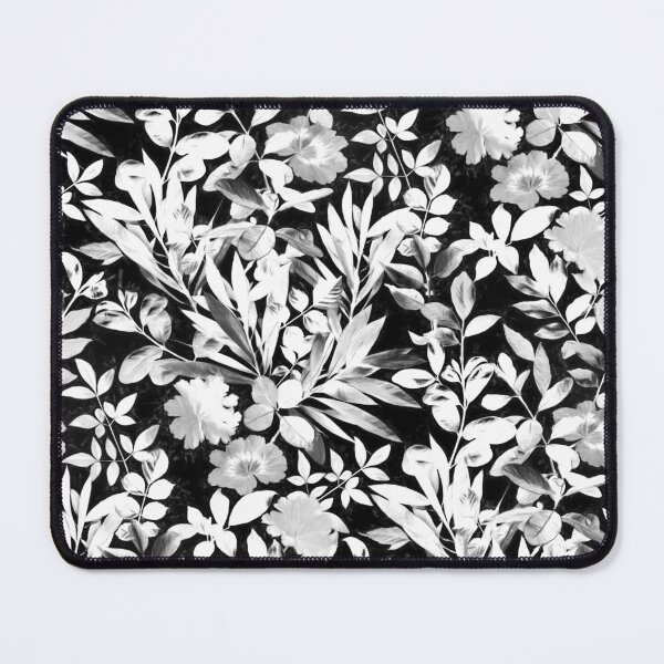 Item preview, Textured Silver Grey and White Leaves on Black designed and sold by micklyn.